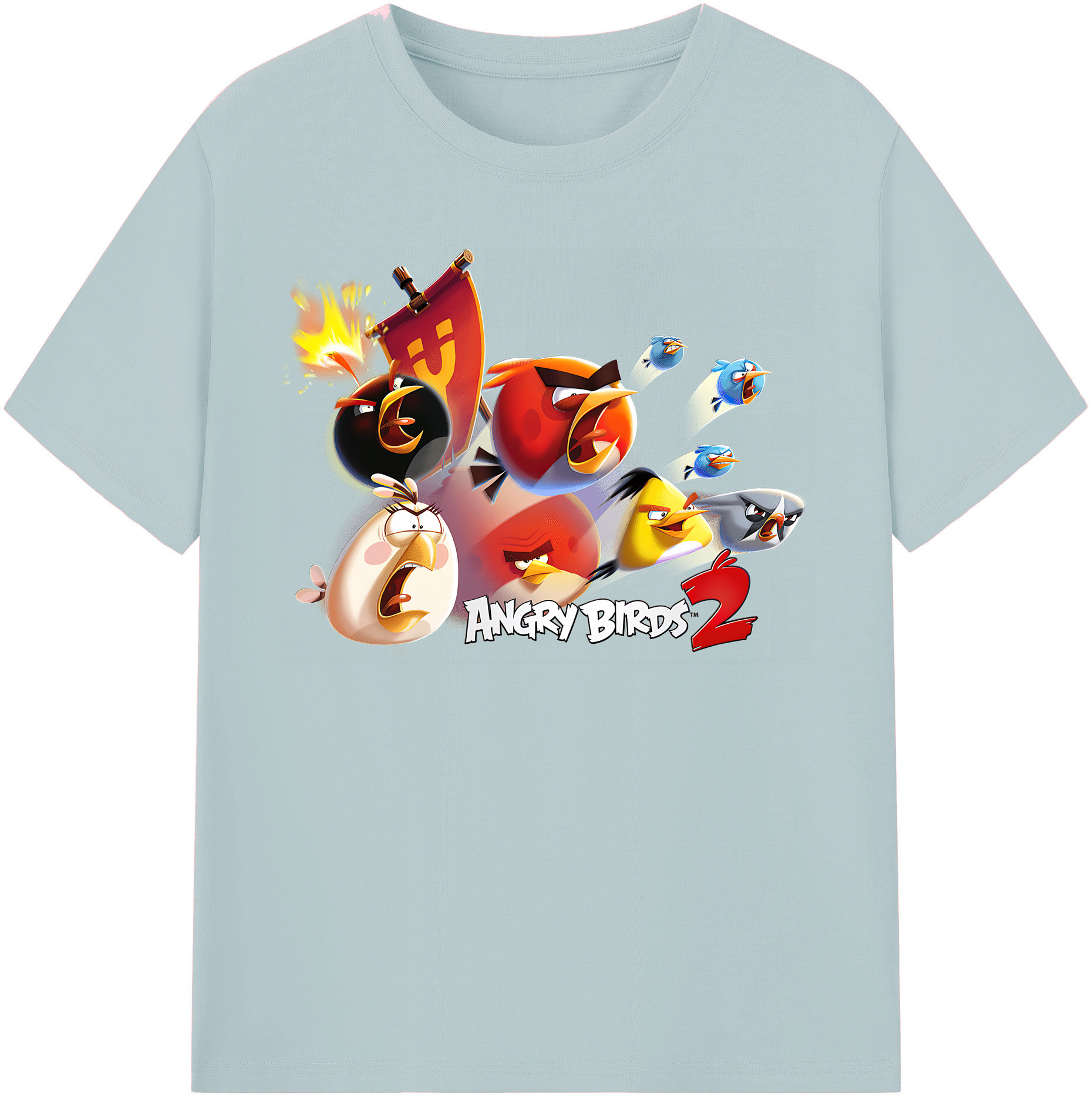 （画像用） Angry Birds アングリーバード 綿100％半袖Tシャツ（フロントプリント）
